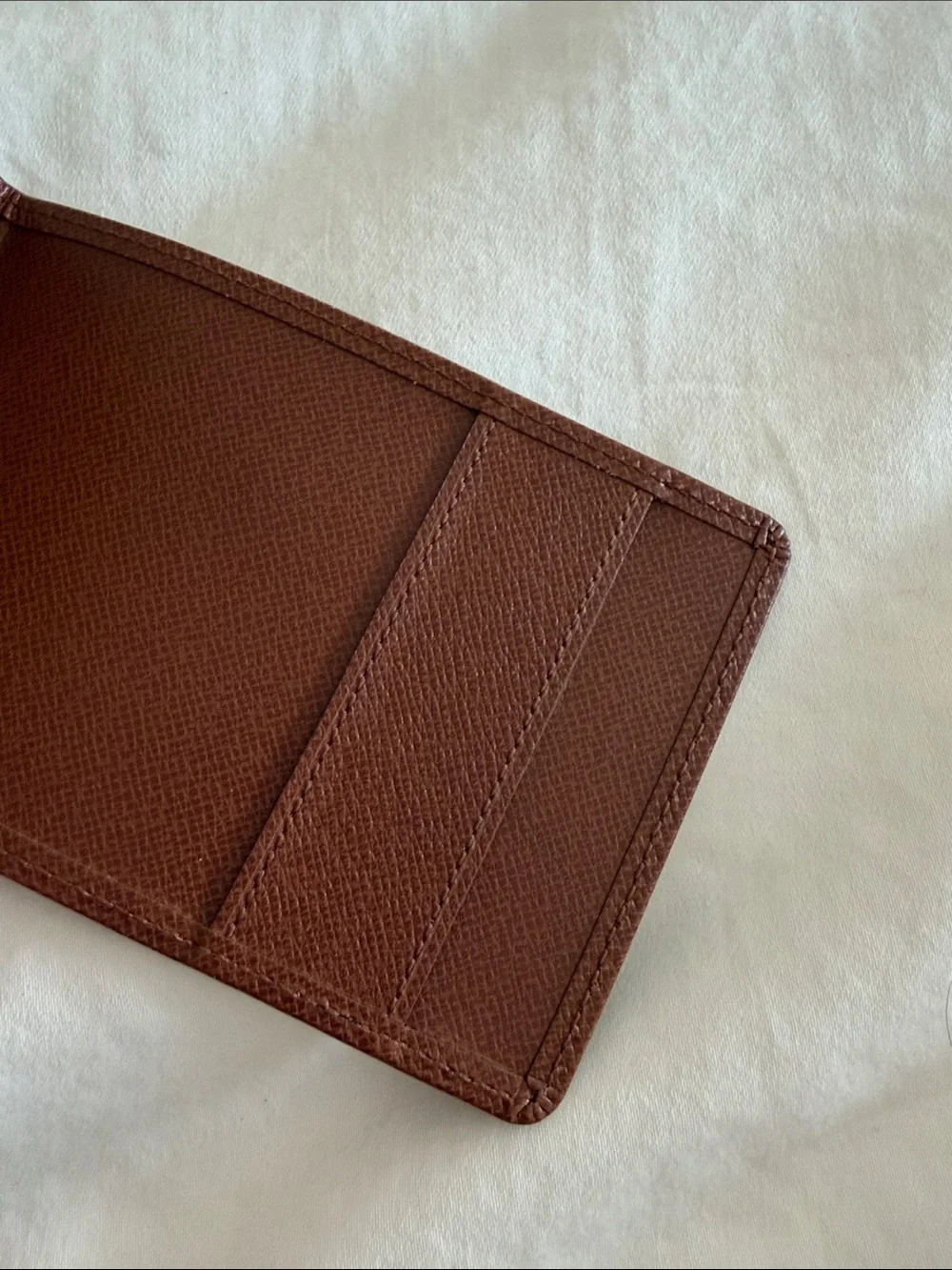 Louis Vuitton Dark Brown Textured Leather Card & Key Holder